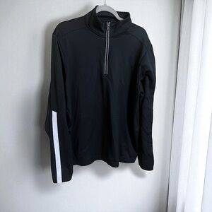 Under Armour Loose Fit Black Quarter Zip Pullover Long Sleeve Sweater Large